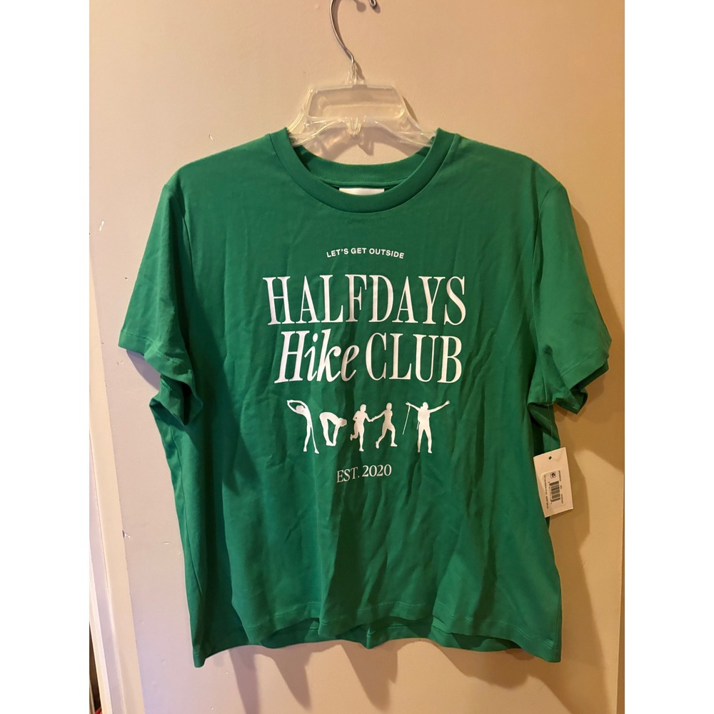 Halfdays Hike Club Graphic Tee Verdant Green Womens Medium NWT 1KT1108-W3004A-VE